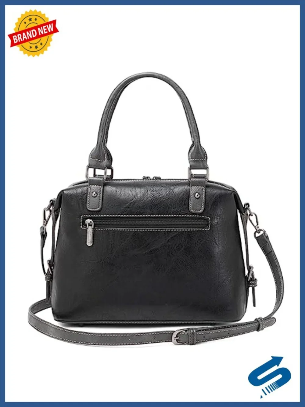Vintage Western Barrel Satchel Purse with Detachable Crossbody Strap and
